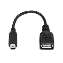CABLE USB 2.0 OTG MINI B/M-A/H 0.15M NEGRO NANOCABLE