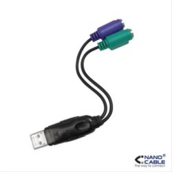 CONVERSOR PS/2(TECL+RAT) A USB 2xPS/2/H-A/M 0.15M NANOCABLE