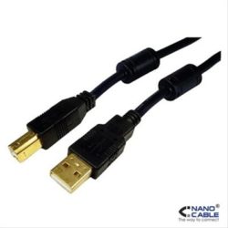 CABLE USB 2.0 A/M-B/M 5M NANOCABLE FERRITA